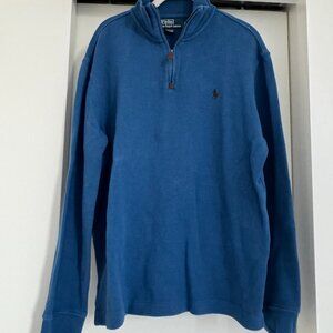 Blue Polo Ralph Lauren Quarter Zip Sweater Size Medium